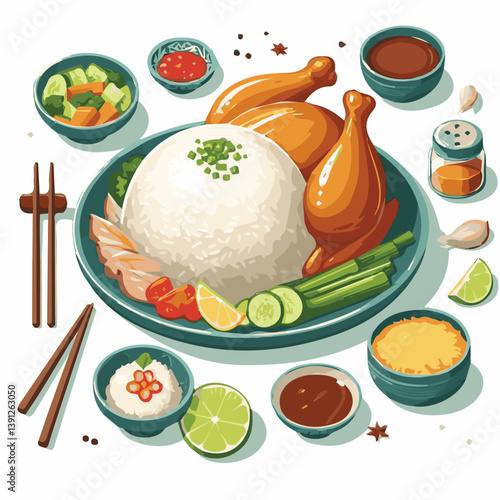 delicious, food, lunch, chicken, dish, asian, dinner, gourmet, rice, white, cuisine, sauce, healthy, cucumber, meal, breakfast, singapore, soup, restaurant, chinese, closeup, background, green, cultur