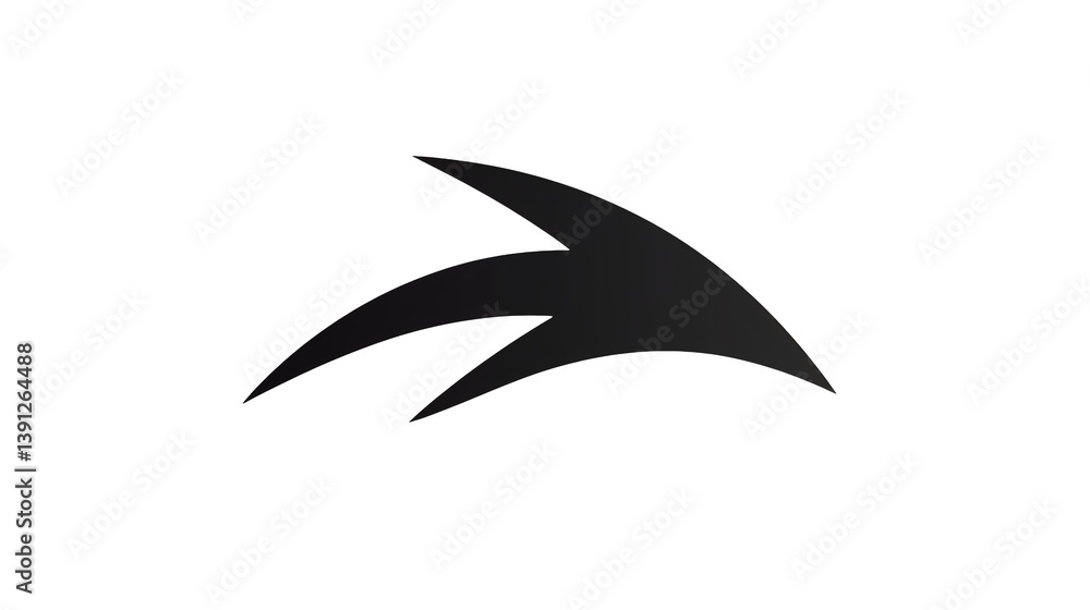 Naklejka premium Abstract Black Swoop Design Element for Branding a transparent background