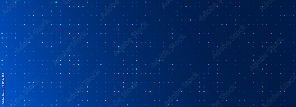 Blue glowing pixel dot pattern. Abstract neon grid wallpaper. Navy color mosaic pattern backdrop. Vector modern technology, business, science, healthcare, medicine, presentation design background