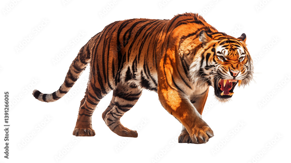 Obraz premium Majestic Roaring Tiger Wildlife Photography for Print and Web a transparent background