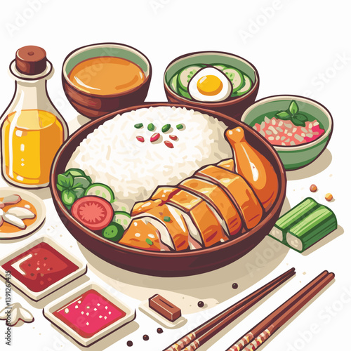 delicious, food, lunch, chicken, dish, asian, dinner, gourmet, rice, white, cuisine, sauce, healthy, cucumber, meal, breakfast, singapore, soup, restaurant, chinese, closeup, background, green, cultur