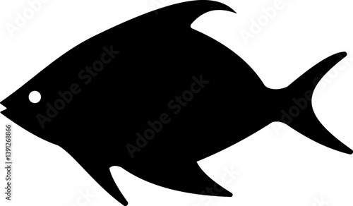 fish vector illustration, vector illustration of a fish, Fish silhouette - cut out vector icon