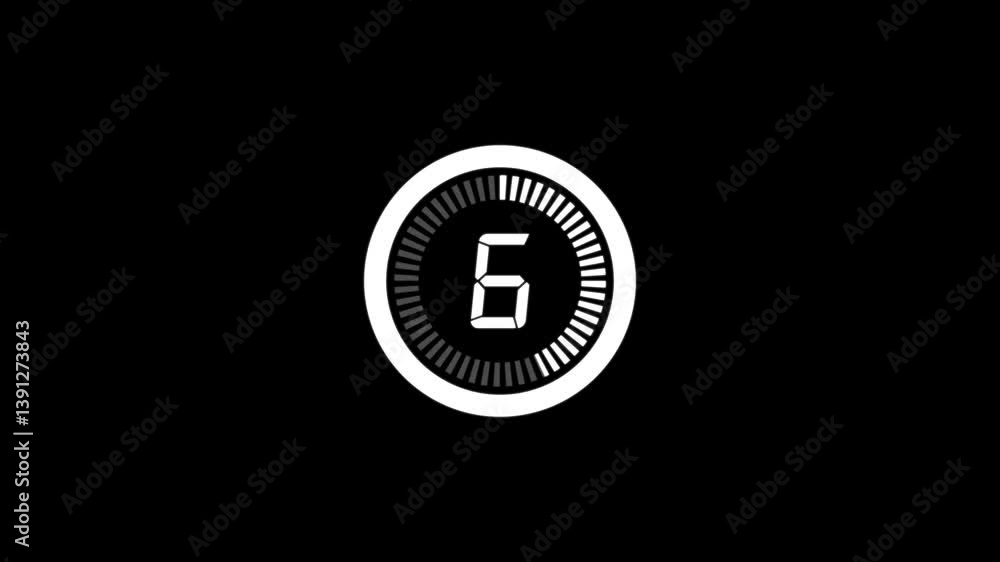 10 second countdown with circle animation, 10 to 0 animation countdown. 4k video 10 second countdown with circle animation, 10 to 0 animation countdown. 4k video