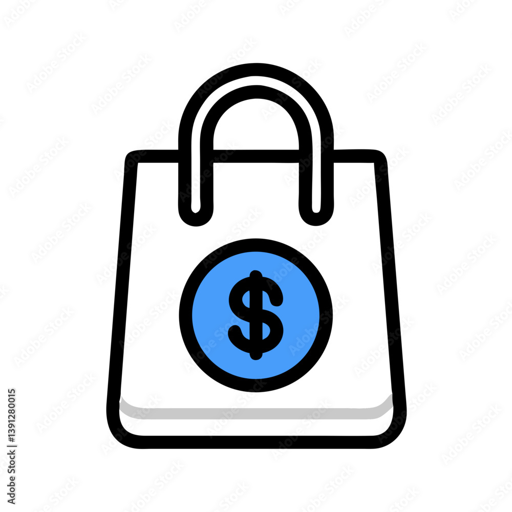 Shopping Bag with Dollar Symbol Icon Design Shopping Bag with Dollar Symbol Icon Design