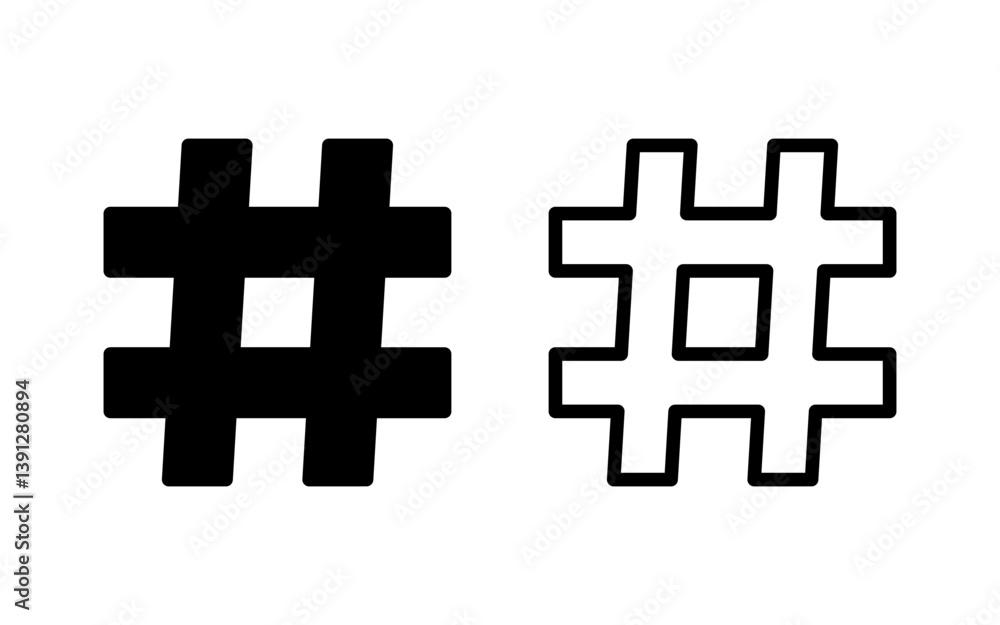 Obraz premium Hashtag icon vector illustration. hashtag sign and symbol