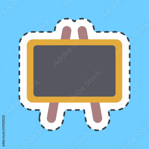 Sticker line cut black board. School and education elements. Good for prints, posters, logo, advertisement, infographics, etc.