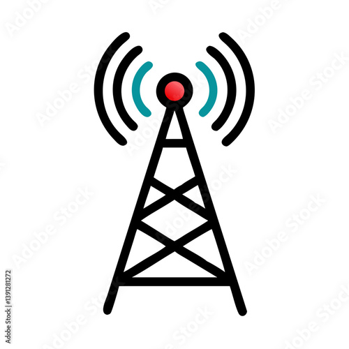 Signal Tower Wireless Communication Icon Design