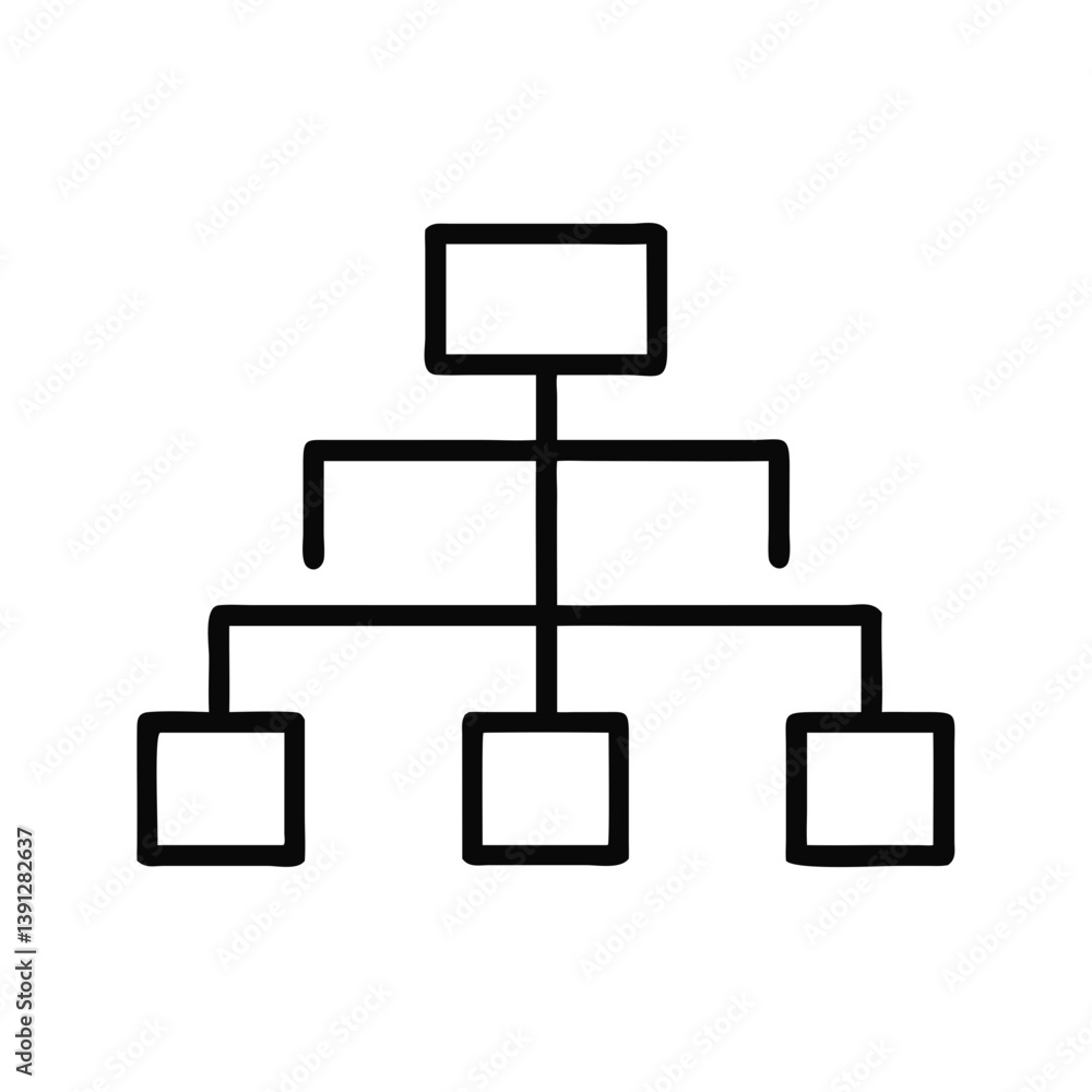 Simple Hierarchy Structure Chart Icon Design Simple Hierarchy Structure Chart Icon Design
