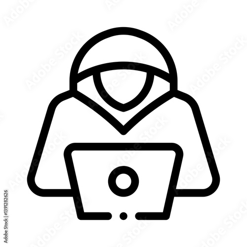 hacker line icon