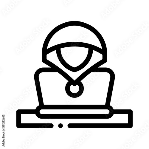 hacker laptop line icon