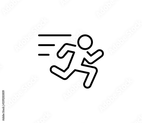 走る人のアイコンイラスト　ベクター