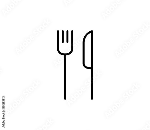 ナイフとフォークのアイコンイラスト　ベクター
