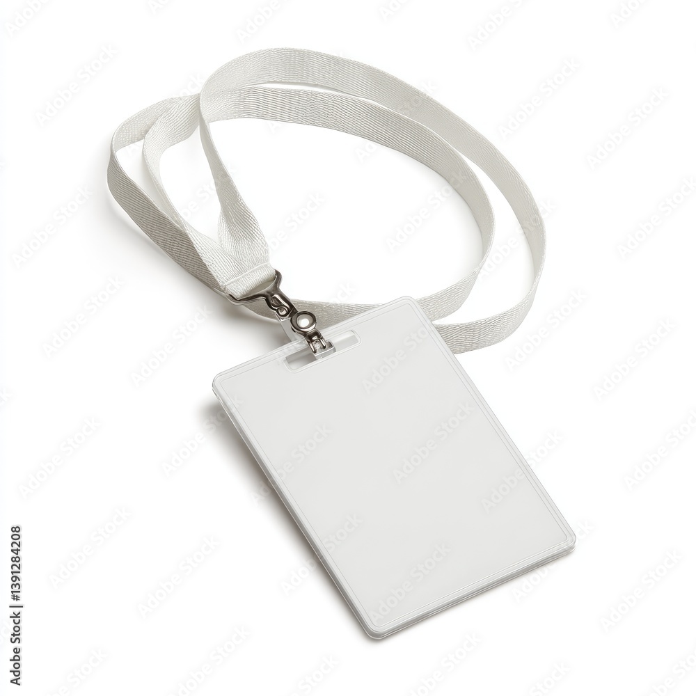 Fototapeta premium Blank white lanyard ID card