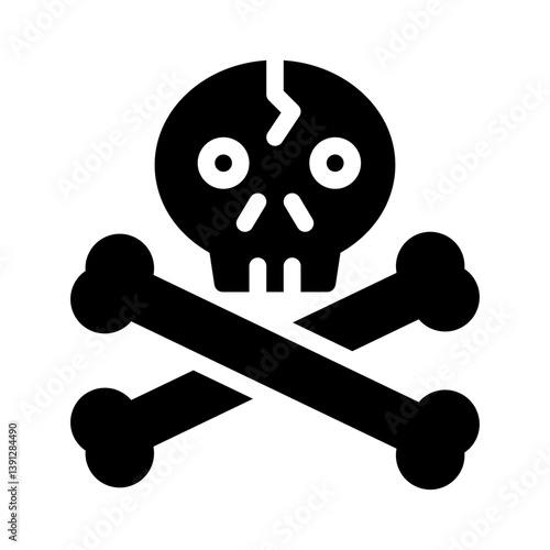skull crossbones glyph icon
