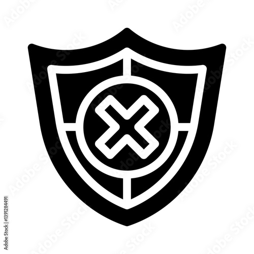 shield X glyph icon