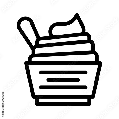 whipped cream line icon