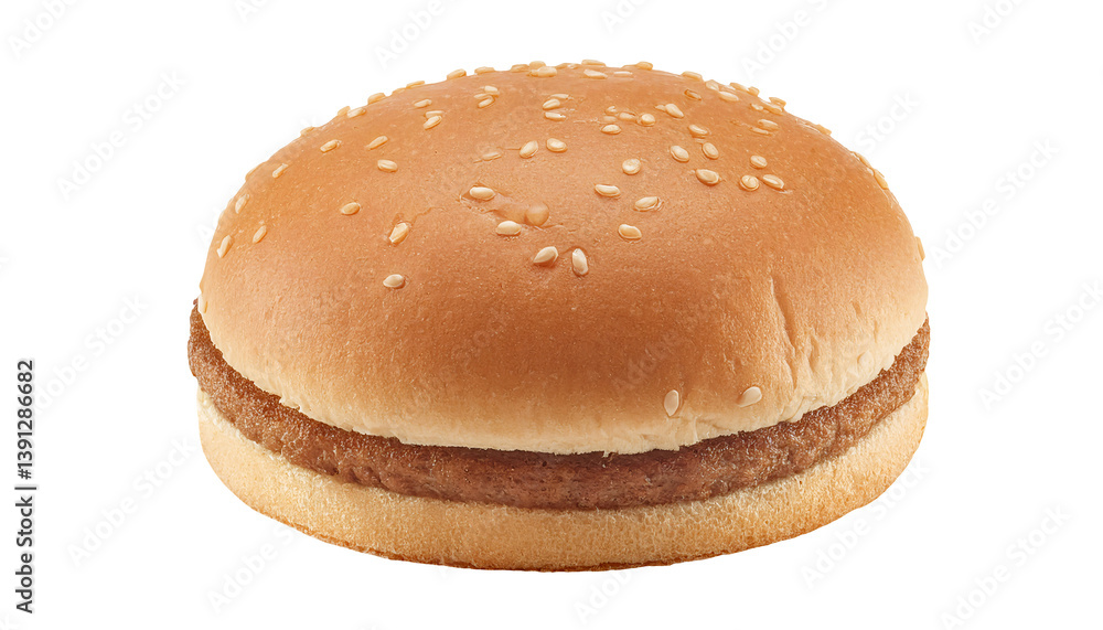 classic hamburger with sesame seed bun and beef patty on isolated background detailed close up top view for fast food advertising and menu design
classic hamburger with sesame seed bun and beef patty on isolated background detailed close up top view for fast food advertising and menu design