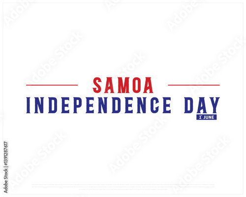 Free Download SAMOA Independence Day on a white background, Vector design of Independence day of SAMOA, Typographic Design of SAMOA National Day, Flag typography of SAMOA - GFXLoad