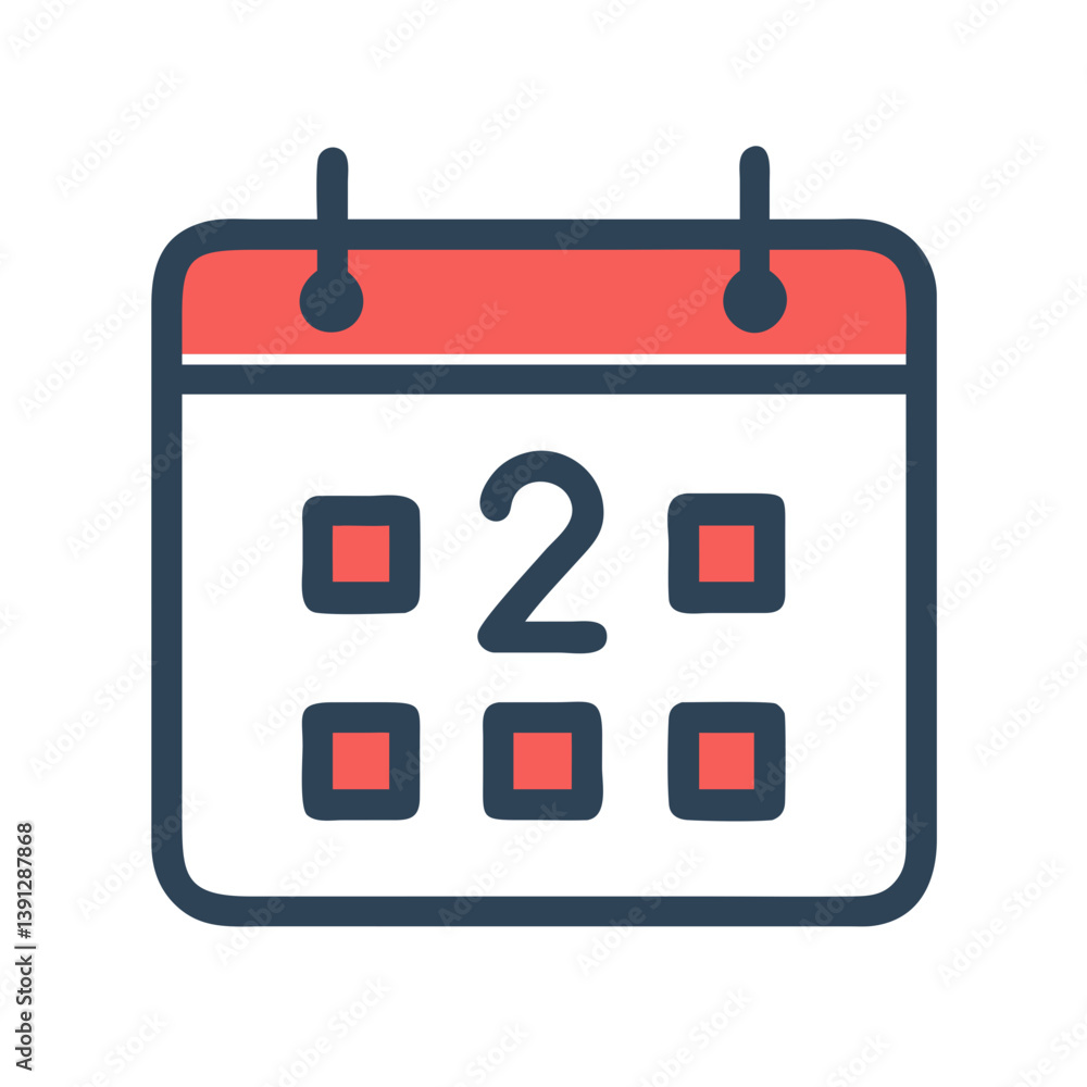 Square Calendar with Dates Icon Design Square Calendar with Dates Icon Design