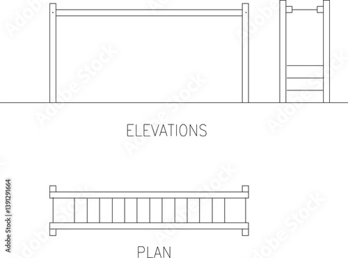 silhouette design vector illustration sketch Ladder and stepladder