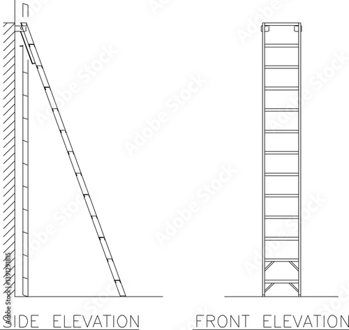silhouette design vector illustration sketch Ladder and stepladder