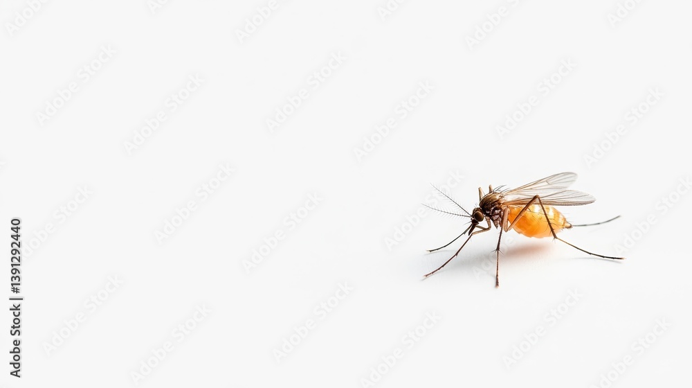 Close-Up of a Mosquito on a Clean White Background Close-Up of a Mosquito on a Clean White Background