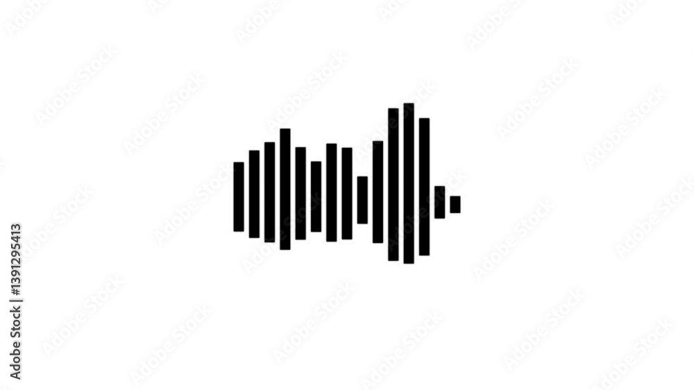 Digital Sound Wave Pattern on a Black Background, Audio, Music, Technology Concept. 4k video