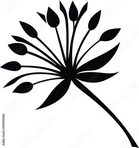 Purple Allium Bloom in Full Detail – Botanical Illustration

