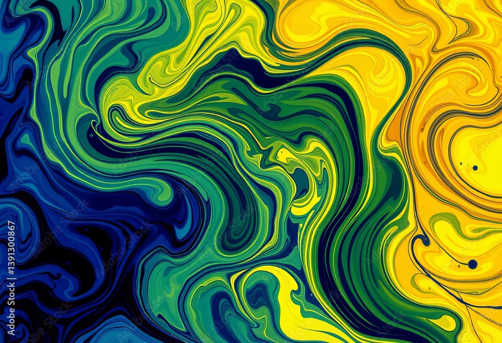 Fototapeta premium Swirling ink patterns with a bold, energetic feel