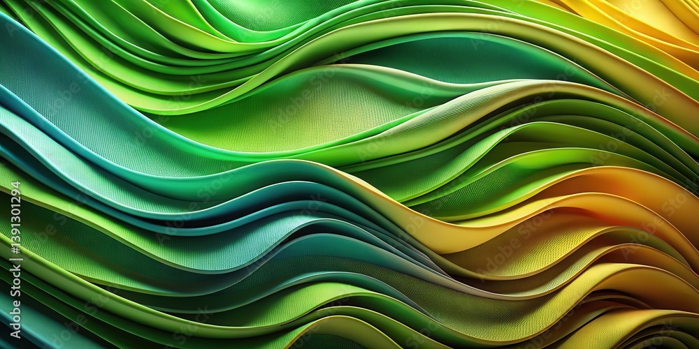 Colorful abstract background with layered fabric folds and green hues, showcasing soft blending of curvy shapes , green hues, curvy folded fabric layers Colorful abstract background with layered fabric folds and green hues, showcasing soft blending of curvy shapes , green hues, curvy folded fabric layers