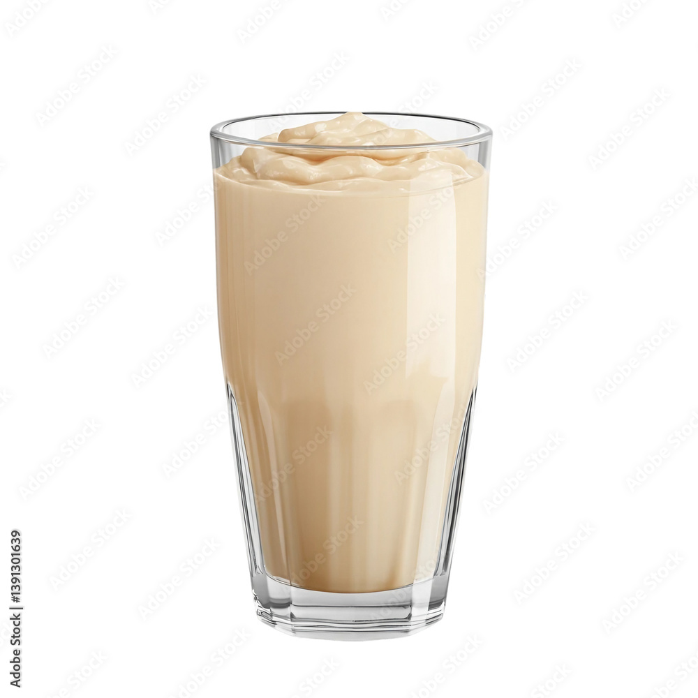 Vanilla Milkshake isolated on white transparent background, ultra realistic food photography. Vanilla Milkshake isolated on white transparent background, ultra realistic food photography.