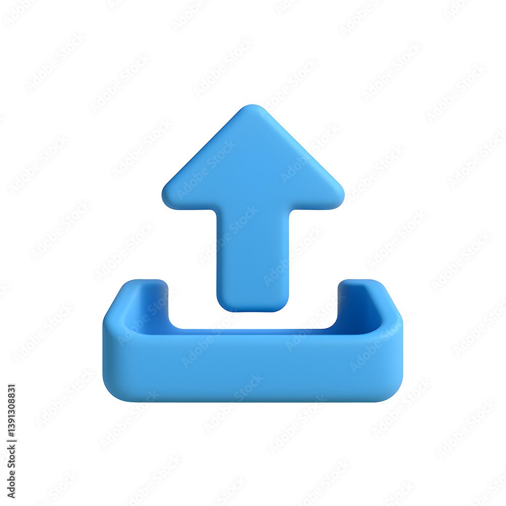 3D upload arrow icon in blue color showing file transfer or data sharing on PNG transparency background for business apps and digital UI.
3D upload arrow icon in blue color showing file transfer or data sharing on PNG transparency background for business apps and digital UI.