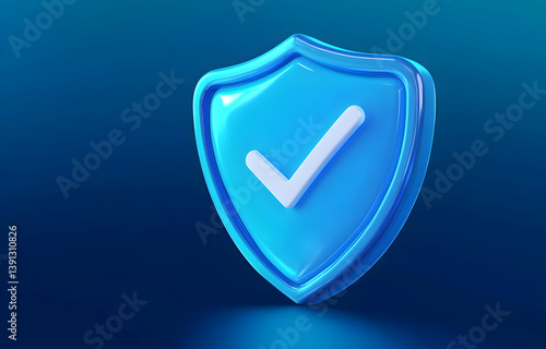Free Download A modern, blue shield icon with a checkmark symbolizing security and trust in digital platforms. - GFXLoad