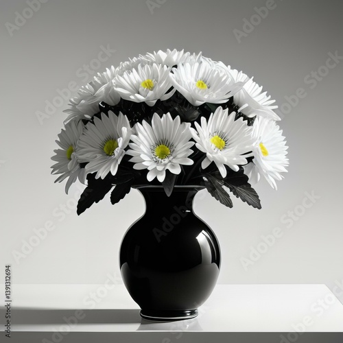 Wallpaper Mural Chrysanthemum flower vase on a white background Torontodigital.ca