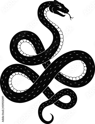 Stylized Serpent in Figure Eight Knot