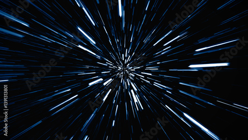 Obraz na płótnie Abstract flight in space hyper jump illustration w salonie