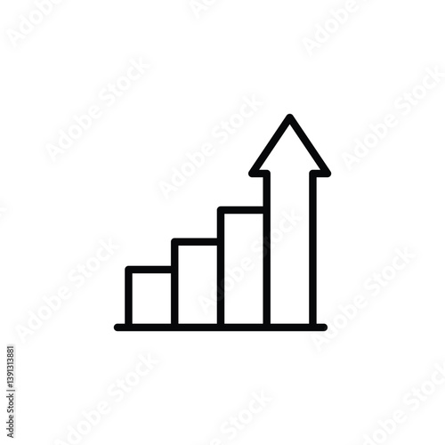 growing graph icon vector. Growths chart collection icon
