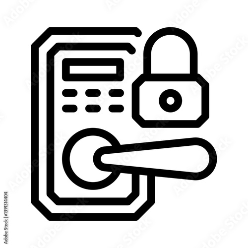 door lock line icon