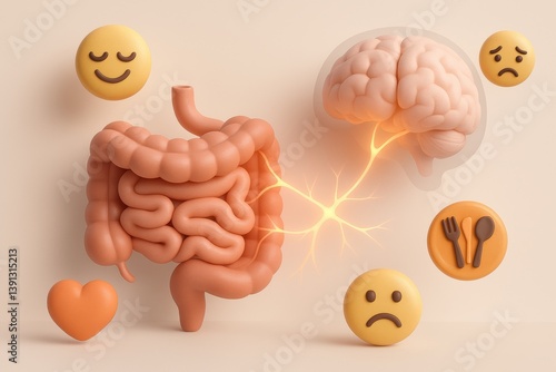 Gut-Brain Connection: A visual depiction of the intricate relationship between the gut and the brain, highlighting the emotional impact of the gut on well-being and health.