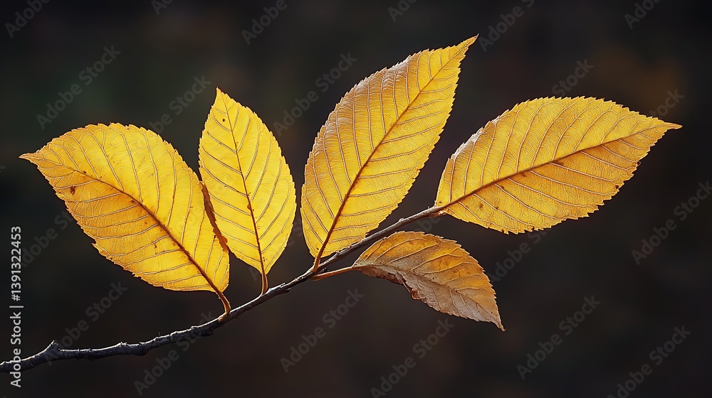 Autumn Leaves on Branch Autumn Leaves on Branch
