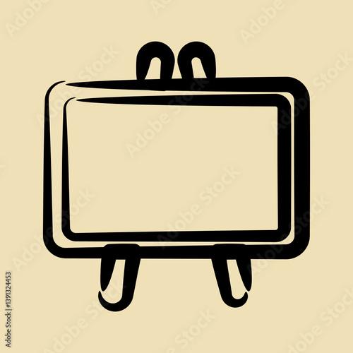 Icon black board. School and education elements. Icons in hand drawn style. Good for prints, posters, logo, advertisement, infographics, etc.