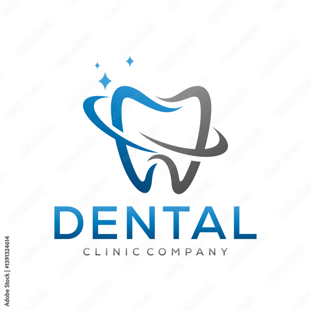 Obraz premium Modern dental clinic logo vector design template