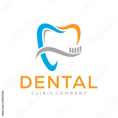 Modern dental clinic logo vector design template