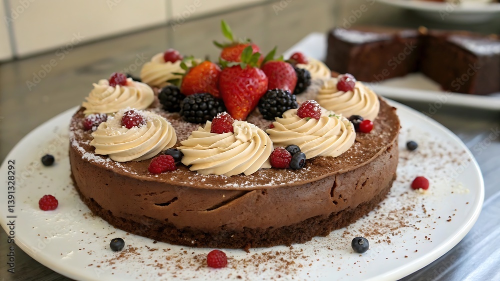 chocolate cake with strawberries chocolate cake with strawberries
