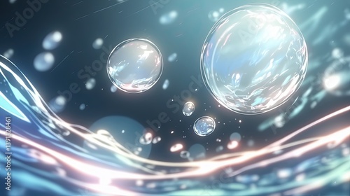 Wallpaper Mural Bubbles playfully floating in crystal clear water creating a captivating and lively scene full of movement and light Torontodigital.ca