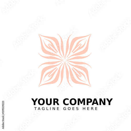Elegant peach-colored soft petal logo design