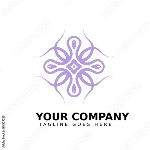 Purple abstract petals forming a knot shape