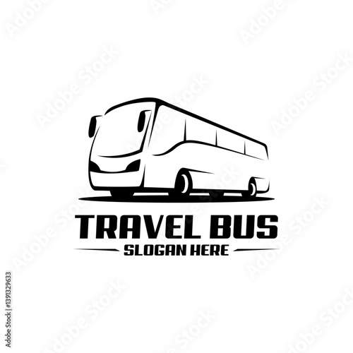 tour and travel bus vector logo illustration