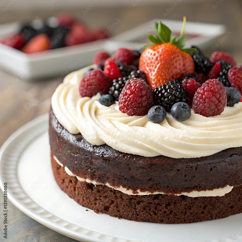 chocolate cake with berries chocolate cake with berries