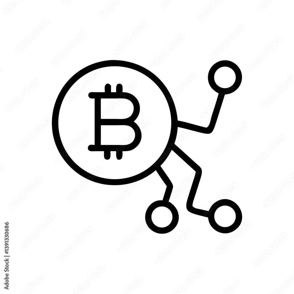 Bitcoin icon representing digital currency and blockchain technology  
